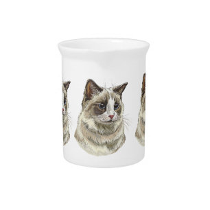 Hand drawing luffy Ragdoll cat Beverage Pitcher
