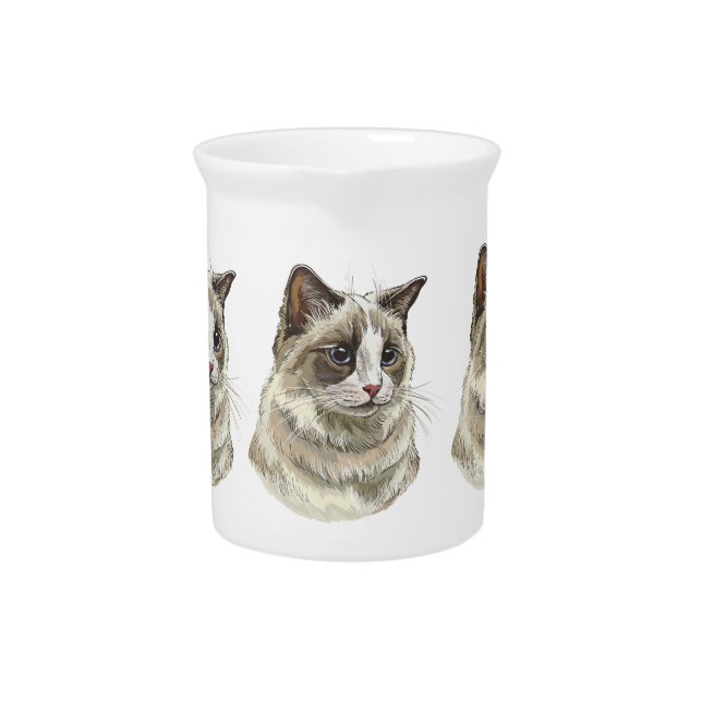 Hand drawing luffy Ragdoll cat Beverage Pitcher (Front)