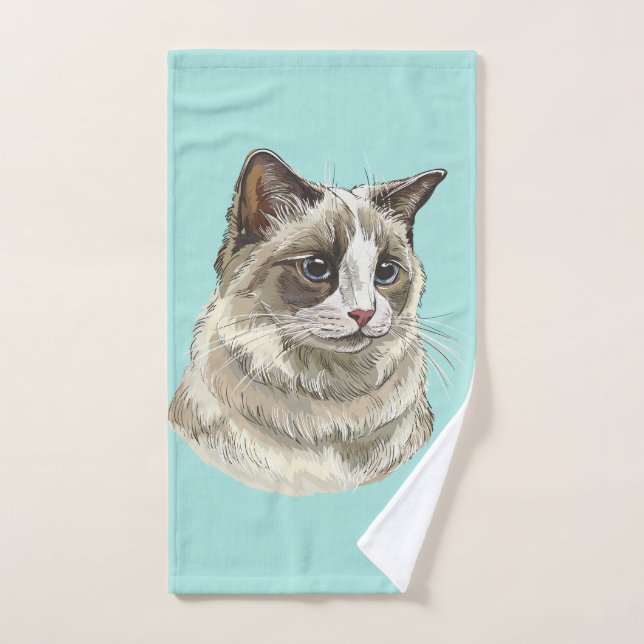 Hand drawing luffy Ragdoll cat Hand Towel (Hand Towel)