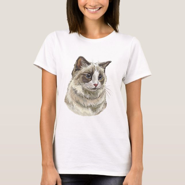 Hand drawing luffy Ragdoll cat T-Shirt (Front)