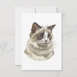 Hand drawing luffy Ragdoll cat Thank You Card