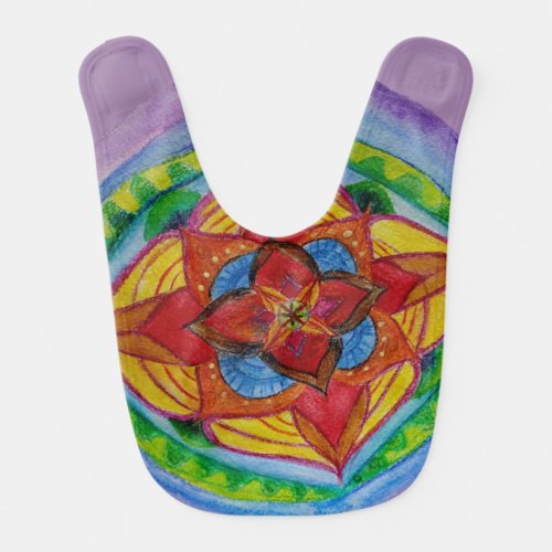 Hand Drawing Mandala Zen Baby Bib