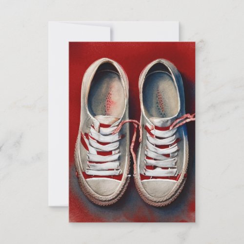 Hand Drawing Of Funny Shoes Thank You Card