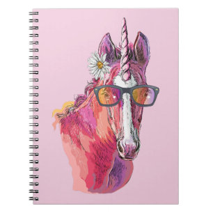 Hand drawing pink Unicorn Notebook