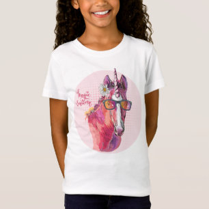 Hand drawing pink Unicorn T-Shirt