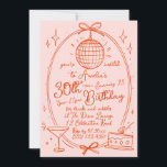 Hand Drawn 30th Birthday Invite Disco<br><div class="desc">Celebrate your milestone 30th birthday in style with this chic Pink Disco Ball Invitation. Featuring a playful disco ball design, martini glass, and cake illustrations on a vibrant pink background, this customizable invitation is perfect for a fun and festive celebration. Easily personalize the text to include your party details and...</div>