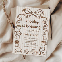 Hand Drawn A Baby is Brewing Coffee Baby Shower
