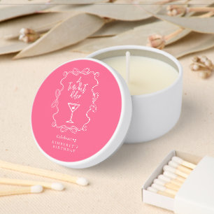 Hand Drawn A Tiny Bit Older Pink Birthday Party  Mini Candle Favors