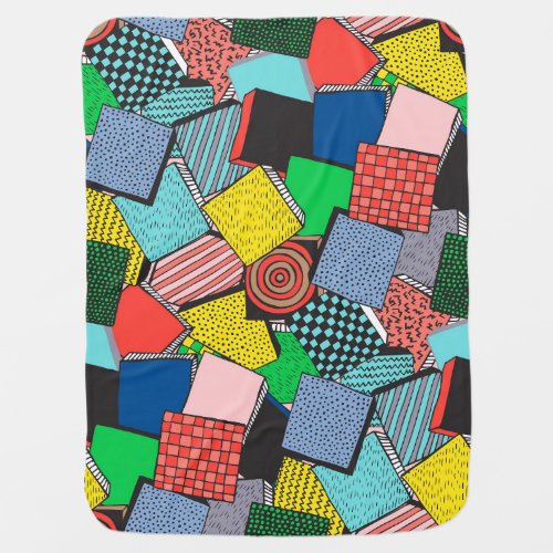 Hand Drawn Abstract Blocks Texture Baby Blanket