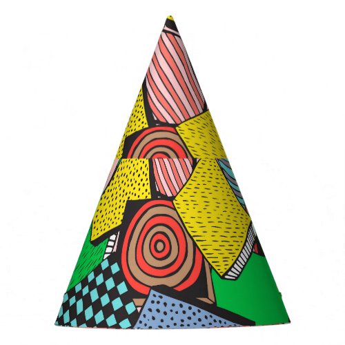 Hand Drawn Abstract Blocks Texture Party Hat