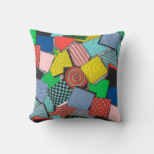 Hand Drawn Abstract Blocks Texture Throw Pillow