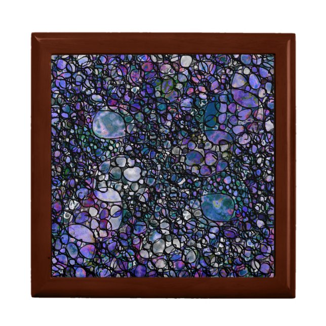 Hand-Drawn Abstract Circles, Blue, Purple, Black Gift Box (Front)