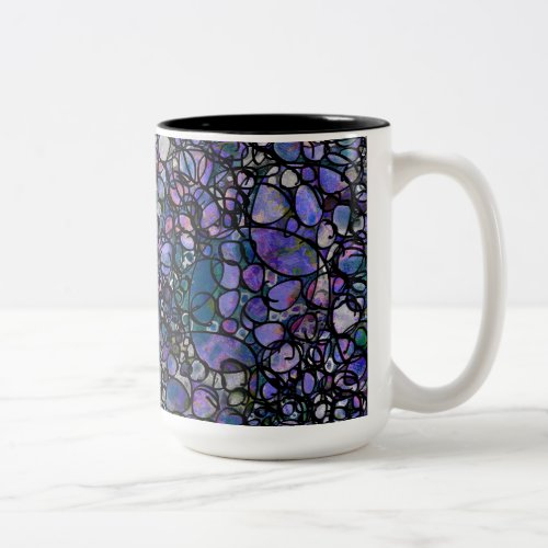 Hand_Drawn Abstract Circles Blue Purple Black Two_Tone Coffee Mug