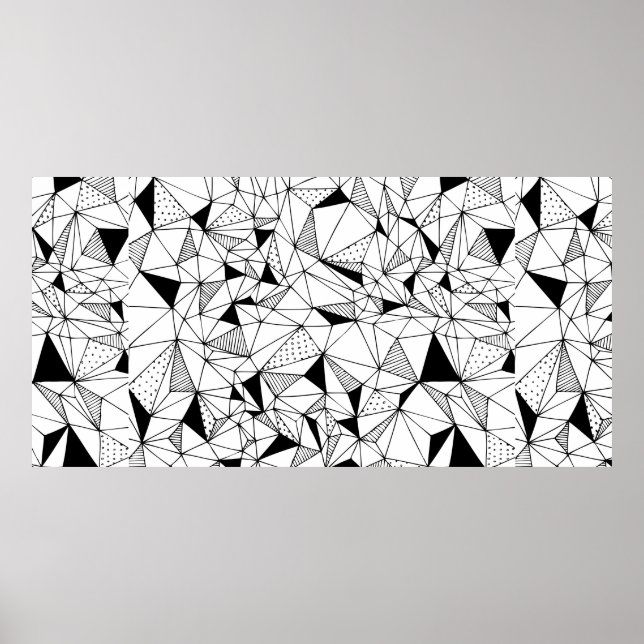 hand drawn abstract geometrical background with po poster (Front)