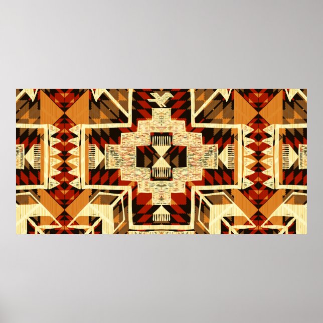 Hand drawn abstract illustration native American s Poster (Front)