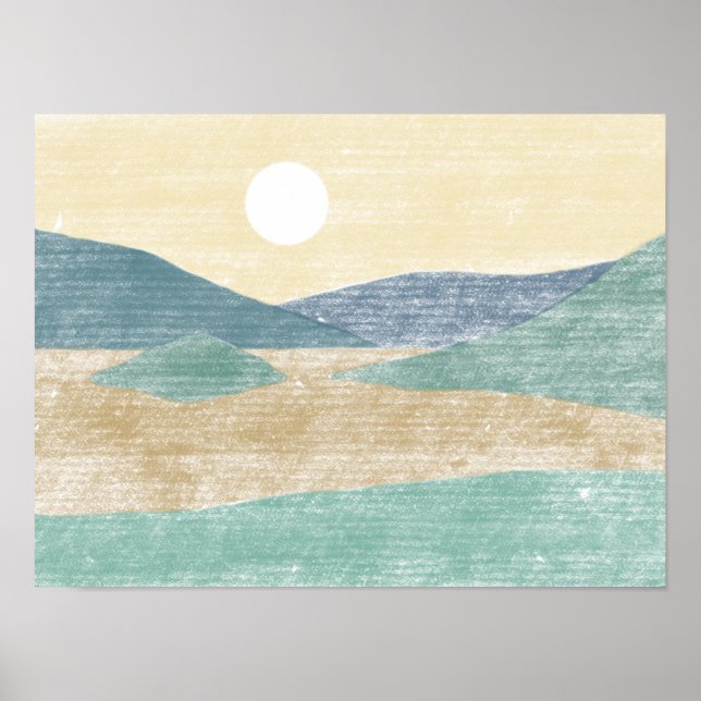 Hand Drawn Abstract Landscape Poster (Front)