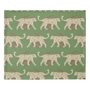 Hand Drawn Abstract Leopard Cheetah with Animal Sk Duvet Cover