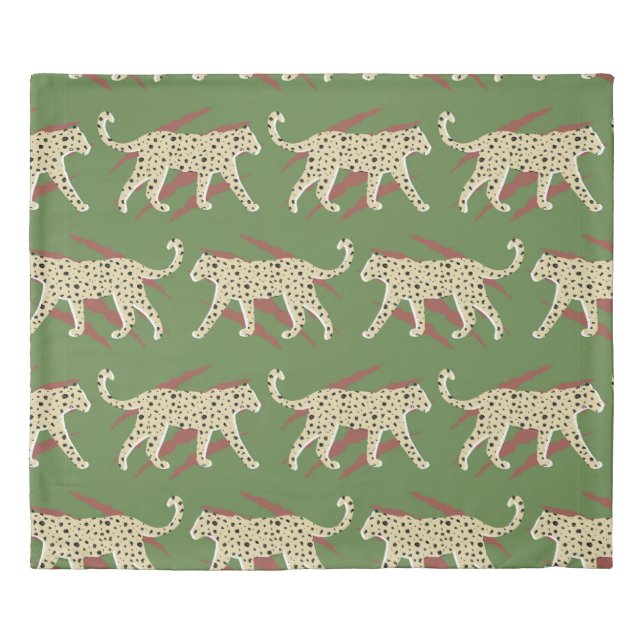 Hand Drawn Abstract Leopard Cheetah with Animal Sk Duvet Cover (Front)