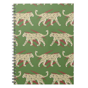 Hand Drawn Abstract Leopard Cheetah with Animal Sk Notebook