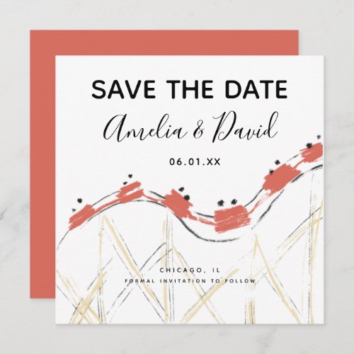 Hand Drawn Abstract Rollercoaster Save the Date
