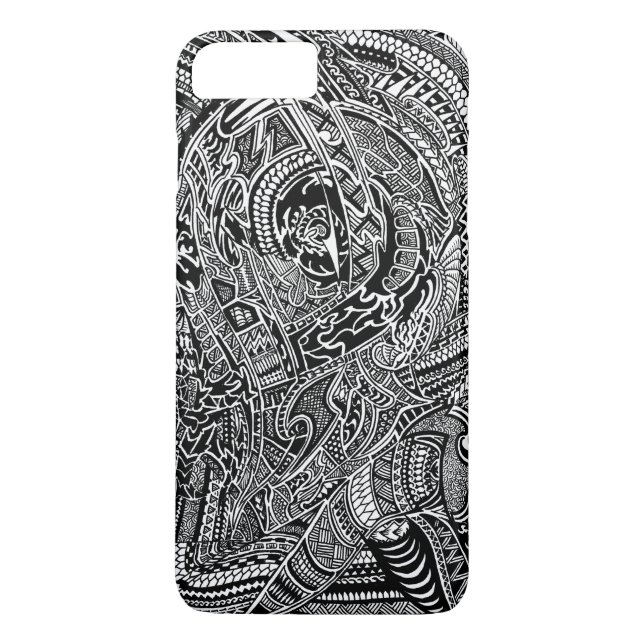 Hand-drawn Abstract Tribal Crazy Doodle Case-Mate iPhone Case (Back)