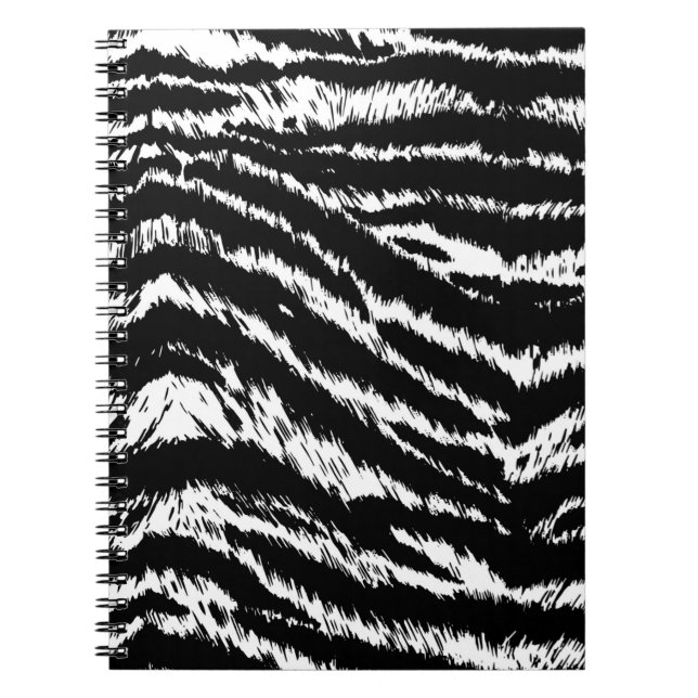Hand Drawn Abstract Two Colors Zebra Stripes Repea Notebook (Front)