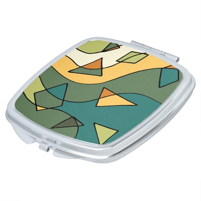 Hand drawn abstract vintage design    compact mirror (Turned)