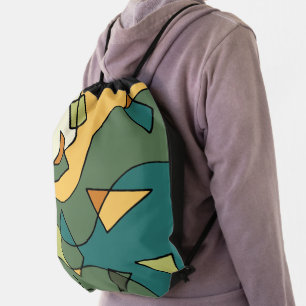 Hand drawn abstract vintage design    drawstring bag
