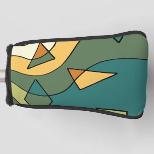 Hand drawn abstract vintage design   golf head cover