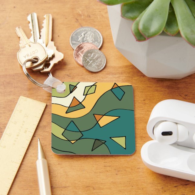 Hand drawn abstract vintage design    keychain (Desk)