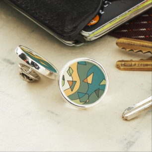 Hand drawn abstract vintage design    lapel pin