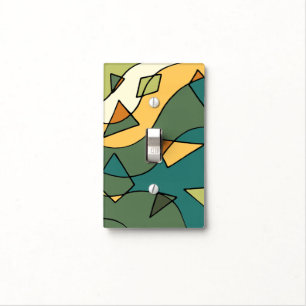 Hand drawn abstract vintage design light switch cover