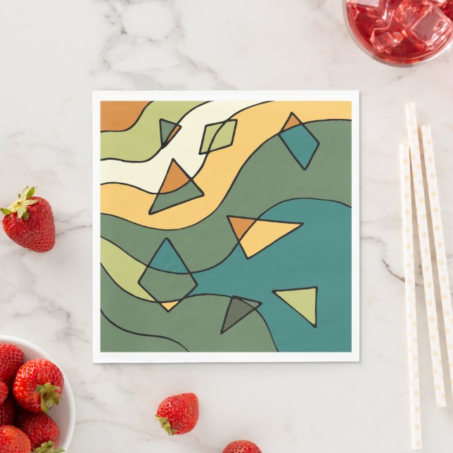 Hand drawn abstract vintage design    napkins (Insitu)