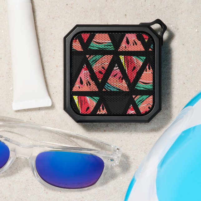 Hand Drawn Abstract Watermelon Pattern Bluetooth Speaker (Insitu(Beach))