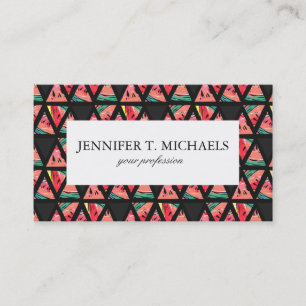 Hand Drawn Abstract Watermelon Pattern Business Card