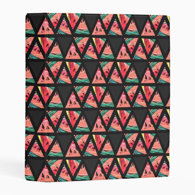 Hand Drawn Abstract Watermelon Pattern Mini Binder (Front/Spine)