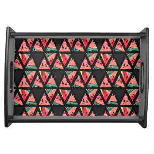 Hand Drawn Abstract Watermelon Pattern Serving Tray