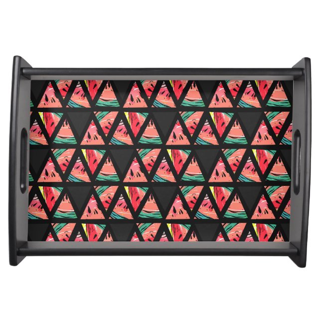 Hand Drawn Abstract Watermelon Pattern Serving Tray (Front)