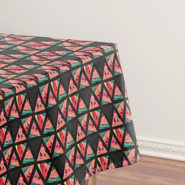 Hand Drawn Abstract Watermelon Pattern Tablecloth (In Situ)