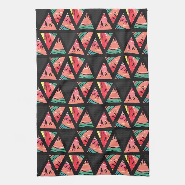 Hand Drawn Abstract Watermelon Pattern Towel (Vertical)