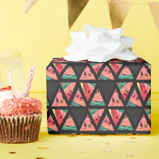 Hand Drawn Abstract Watermelon Pattern Wrapping Paper (Birthday Party)