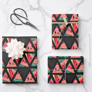 Hand Drawn Abstract Watermelon Pattern Wrapping Paper Sheets
