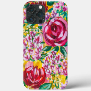 Hand drawn Acrylic Floral Painting iPhone 13 Pro Max Case