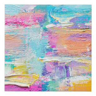 Hand drawn acrylic painting. Abstract art backgrou Faux Canvas Print