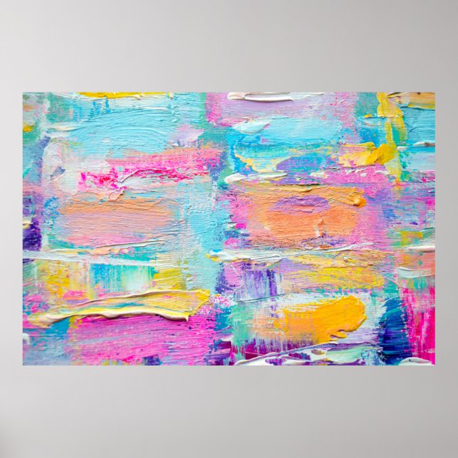 Hand drawn acrylic painting. Abstract art backgrou Poster (Front)