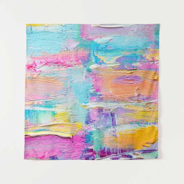 Hand drawn acrylic painting. Abstract art backgrou Tapestry (Front)