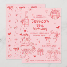 Hand Drawn Adult Handwritten Scribble Birthday 