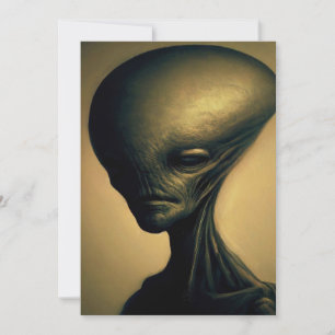Hand Drawn Alien Portrait  Invitation