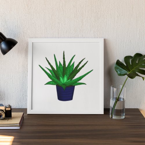 Hand drawn Aloe Vera Plant Poster