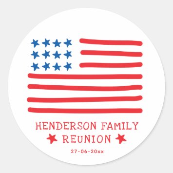 Hand Drawn American Flag - Family Reunion